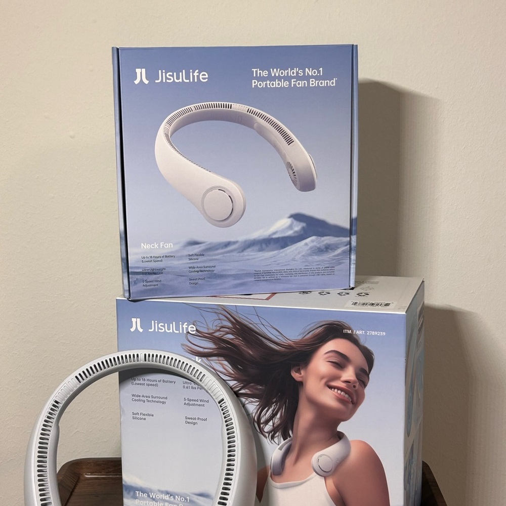 2 pack of JisuLife Neck Fan in White
